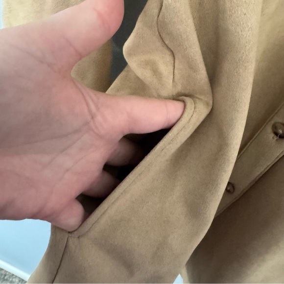 J. Jill Faux Suede Heavierweight Button Down Shirt Women’s Size Medium Petite - Picture 3 of 7